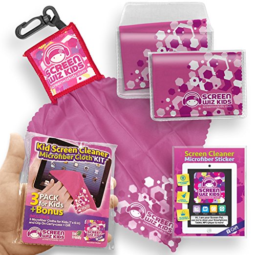 Kids' Handy Screen Cleaning Cloth in Pink