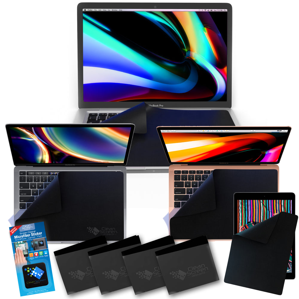 Keyboard Cover Protector Screen Cleaner for MacBooks Multi Size Screens Black