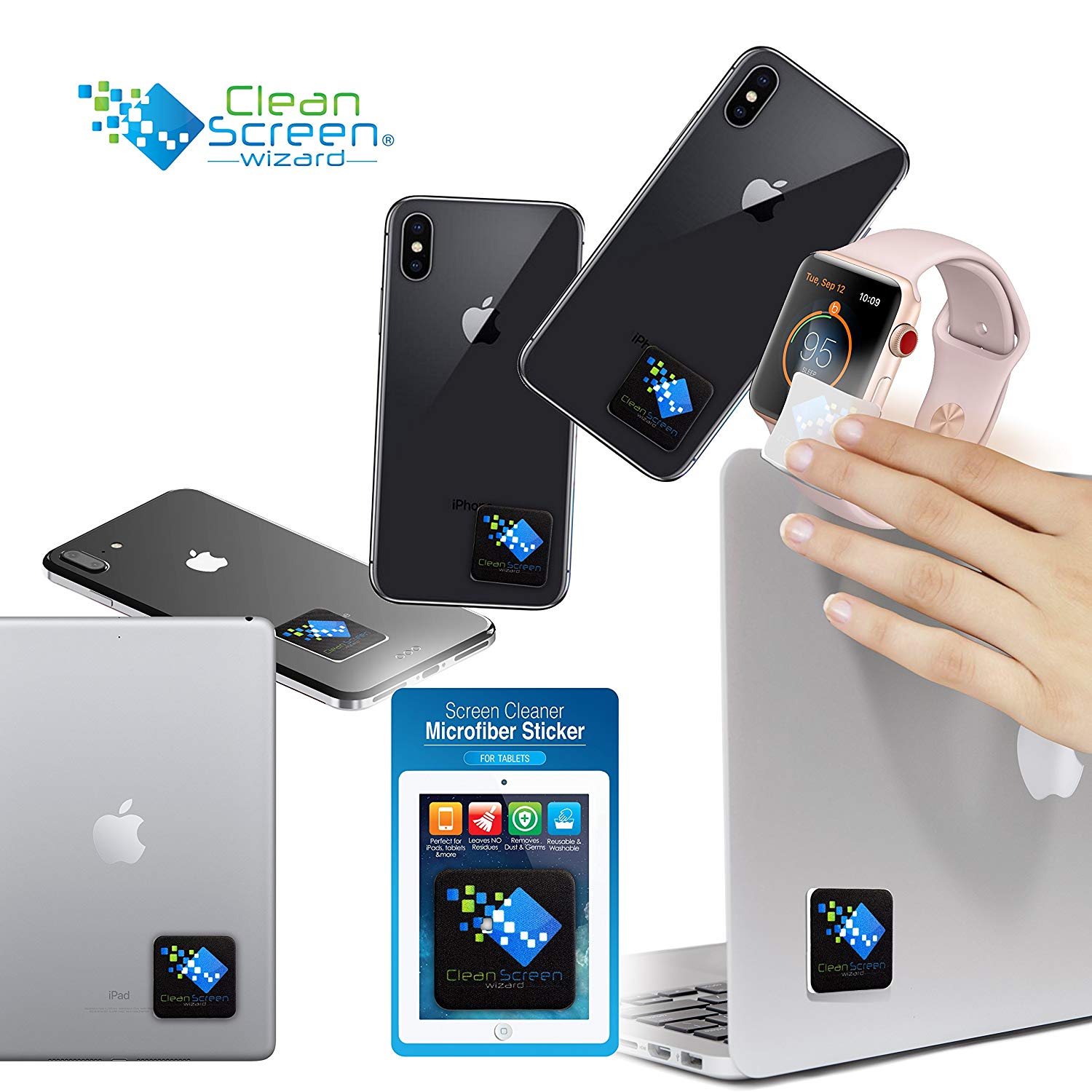 Handy Screen Cleaning Stickers in Multi Size