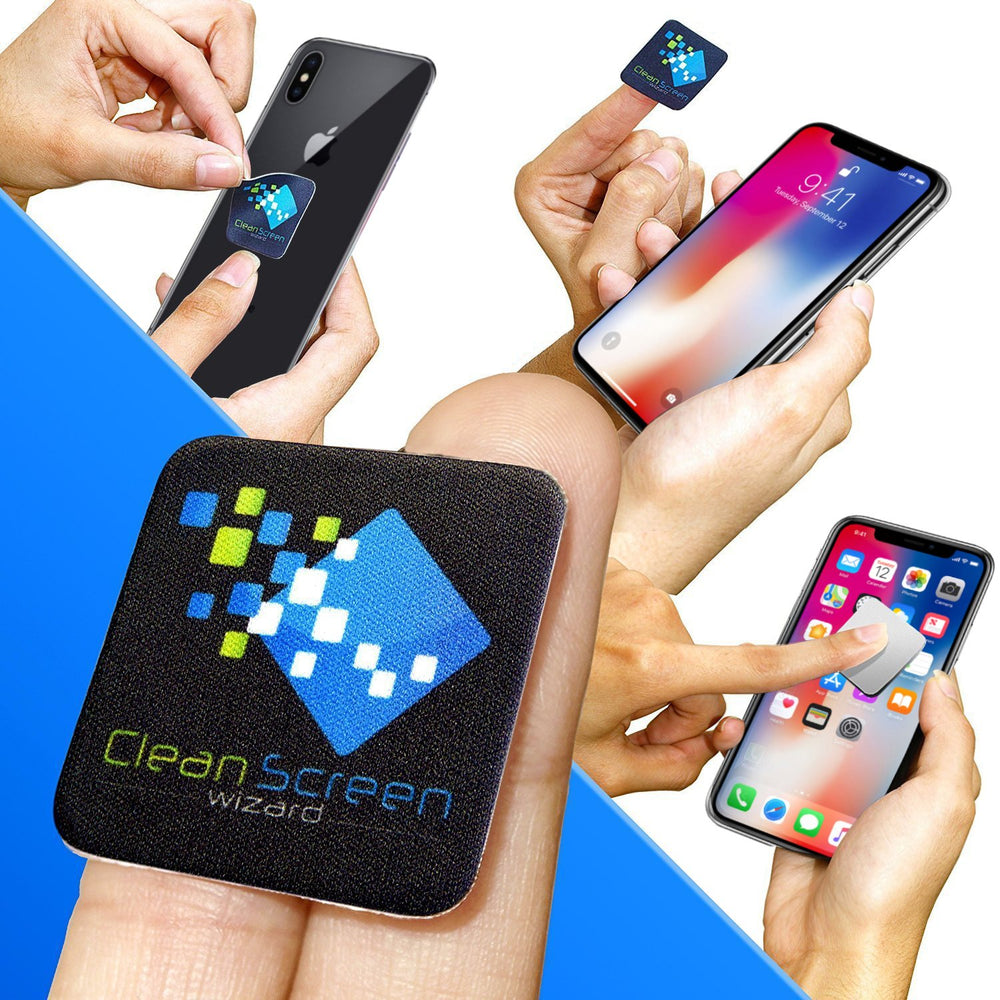 Cell Phone Screen Cleaning Sticker Small Black